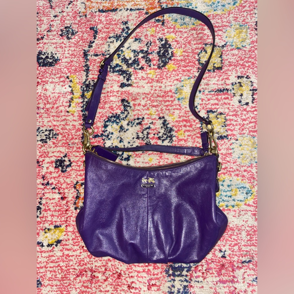 Pristine deep eggplant purple hobo coach purse